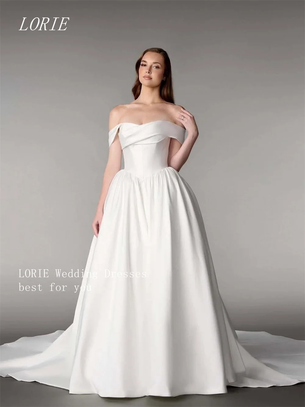 LORIE Luxury A Line Civil Wedding Dress Gala Off The Shoulder Bridal Dresses Classical Engagement Wedding Gown Customized 2026