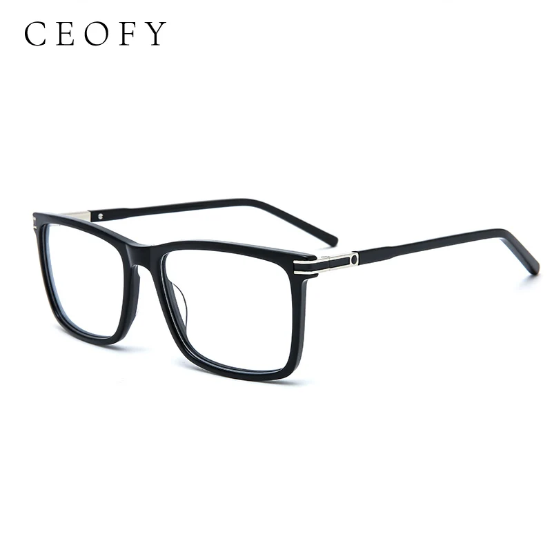 

Ceofy Men Acetate Eyeglasses Frame Optical Myopia Prescription Fashion Big Size Black Glasses Frame High Quality For men