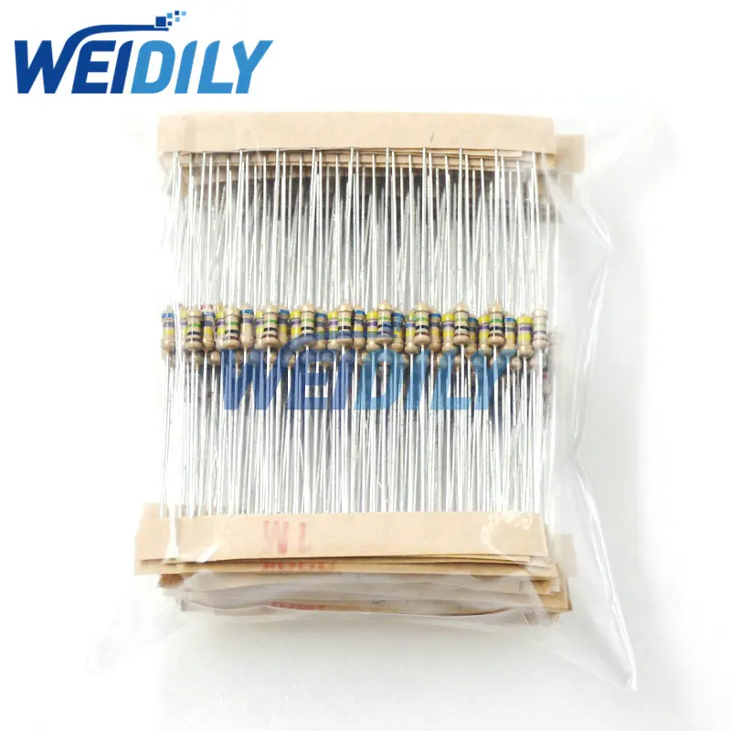 300PCS Resistor Kit 1/4W 0.25W 5% 30values * 10pcs Carbon Film Resistance 10R - 1M ohm Four Color Ring Resistor Set New