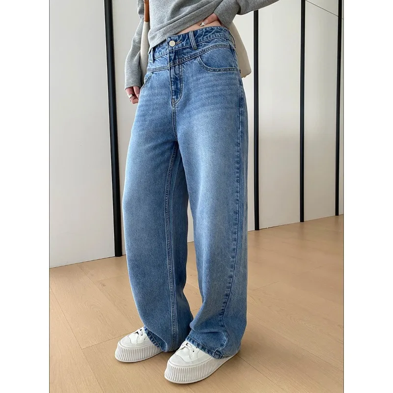 

Denim Pant Women Jeans Vintage Wide Leg Long Pants High Waist Straight Trousers Y2k Streetwear Elegant Work Casual 2026 Spring