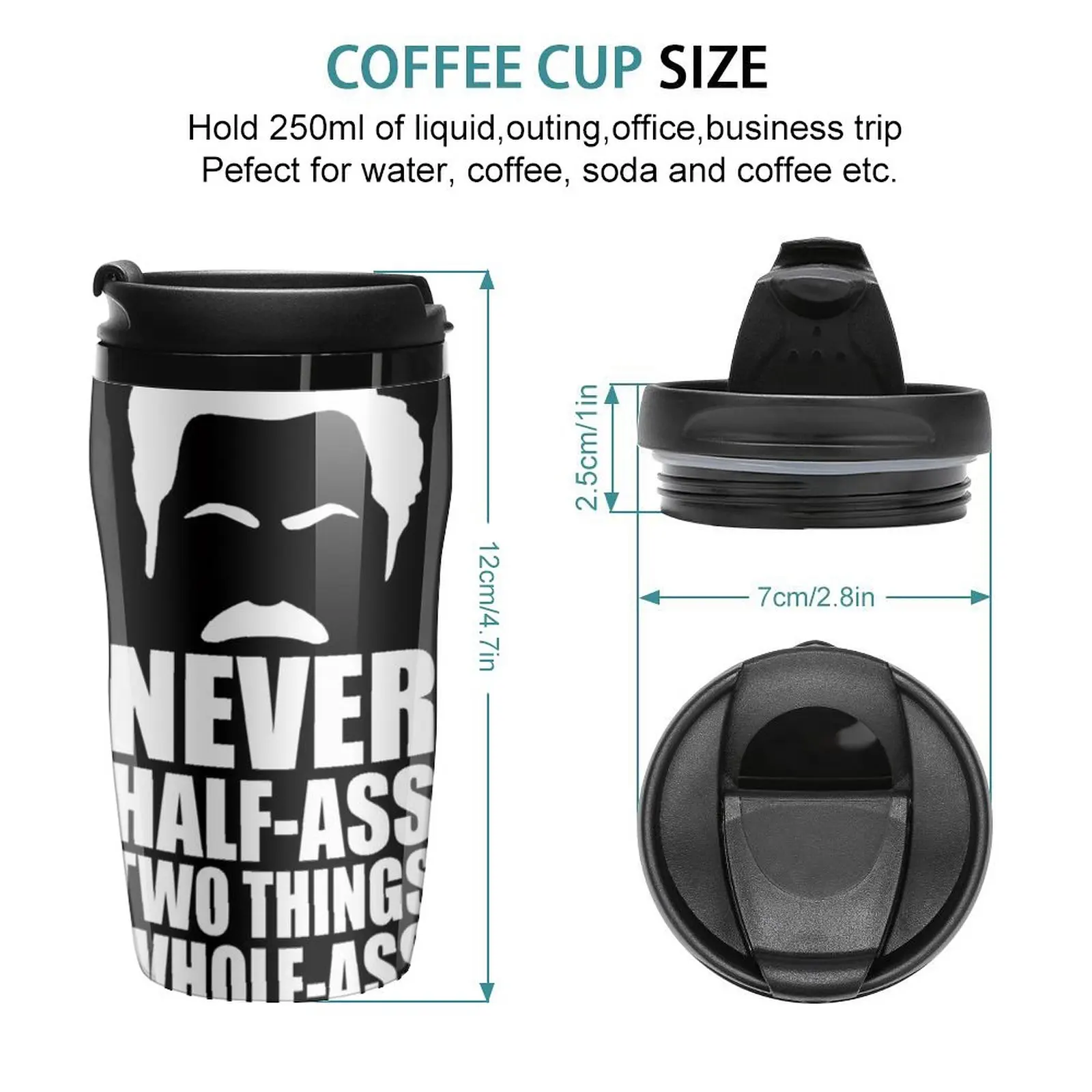 New Never Half-Ass Two Things Travel Coffee Mug Game Coffee Cups Mug For Tea