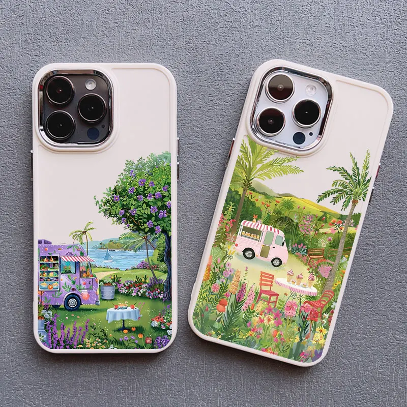 Coconut Tree Silicone Phone Case For iPhone 16 Pro Max 11 12 13 14 15 Pro Max X XR XS 7 8 15 Plus SE2 Summer Scenery Back Covers