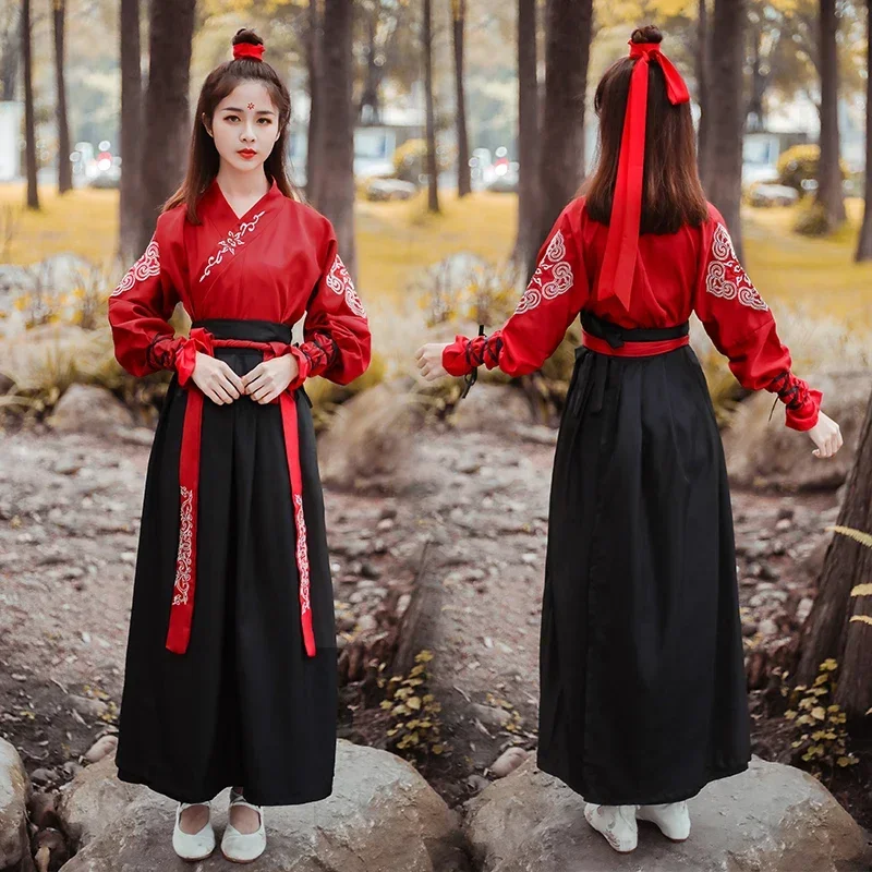 Hanfu 여성 당나라 고대 의상 Hanfu 드레스 중국 민속 무용 검객 전통 요정 Hanfu Hombre Cosplayханьфу
