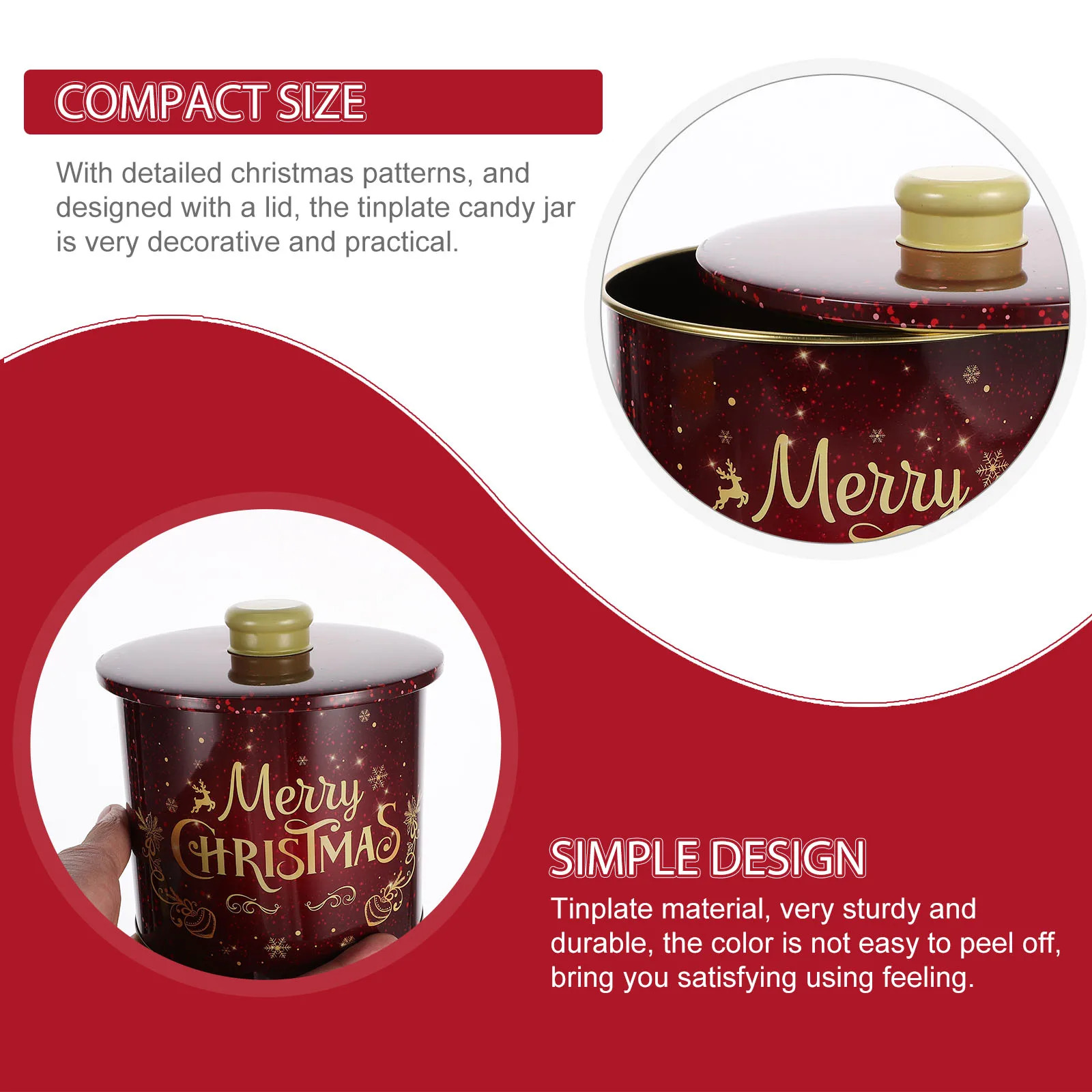 

2Pcs Christmas Cartoon Tinplate Storage Jar Candy Container Xmas Gift Tins Small Tins Tinplate Jar Empty Tin Box
