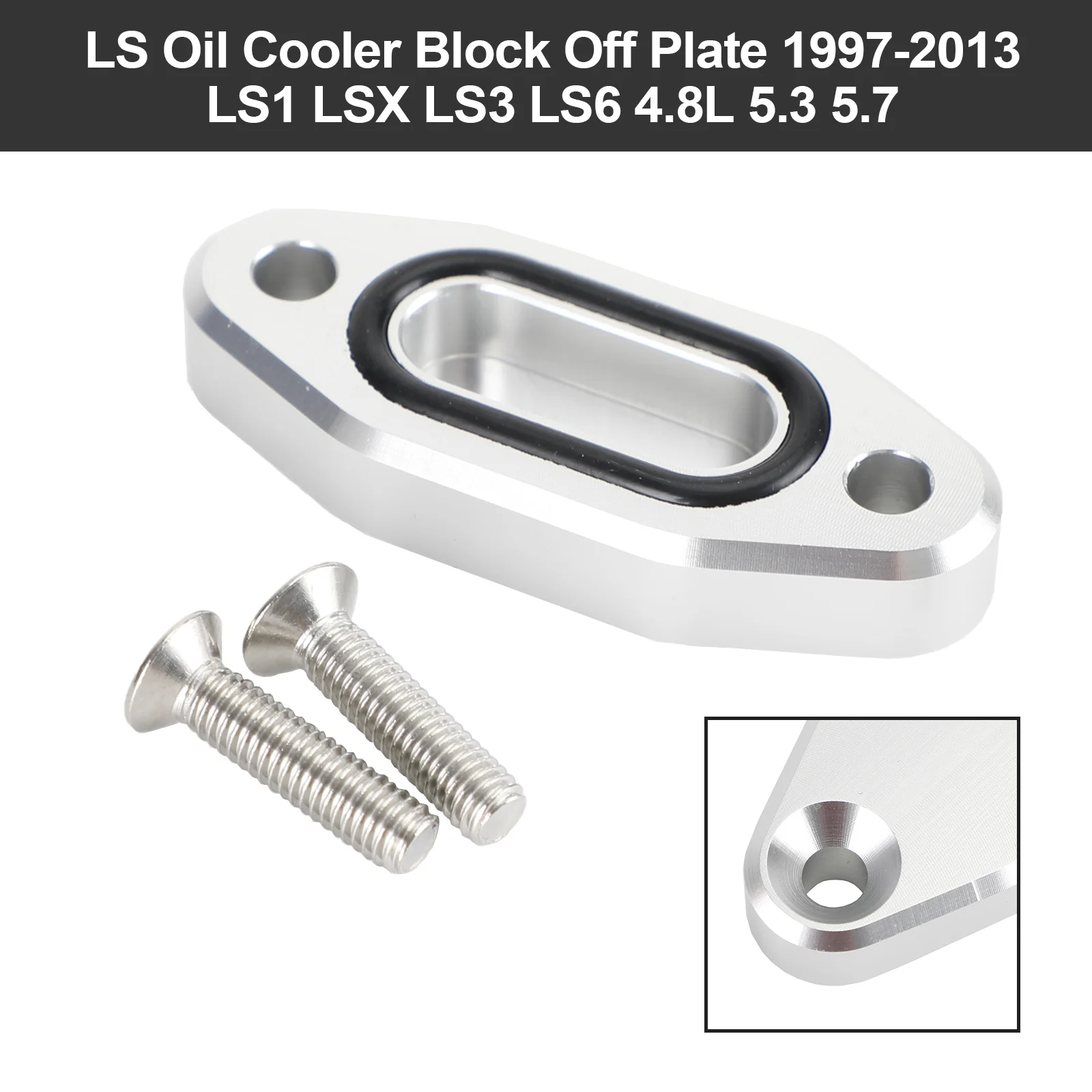 LS Oil Cooler Block Off Plate 1997-2003 LS1 LSX LS3 LS6 4.8L 5.3 5.7