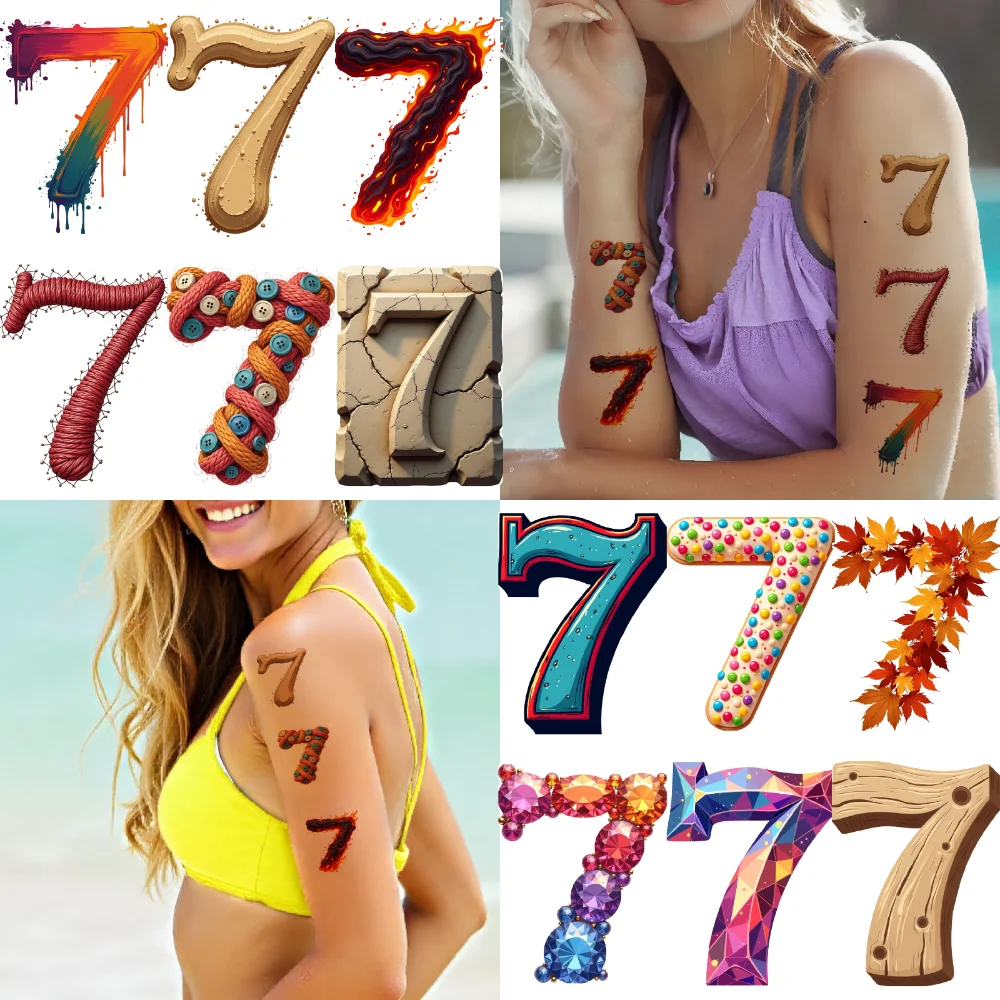 

28 шт., временные татуировки, семь дизайнов, мультяшные цифры, художественные временные татуировки, наклейки для щек, мальчиков и девочек