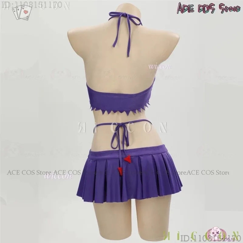 

Purple Poisonn Ghost cosplay for women Anime Gengaa Doujin Costume GHENgar Mini Skirt 2pc Swimsuit cosplay for women Anime Sw DF