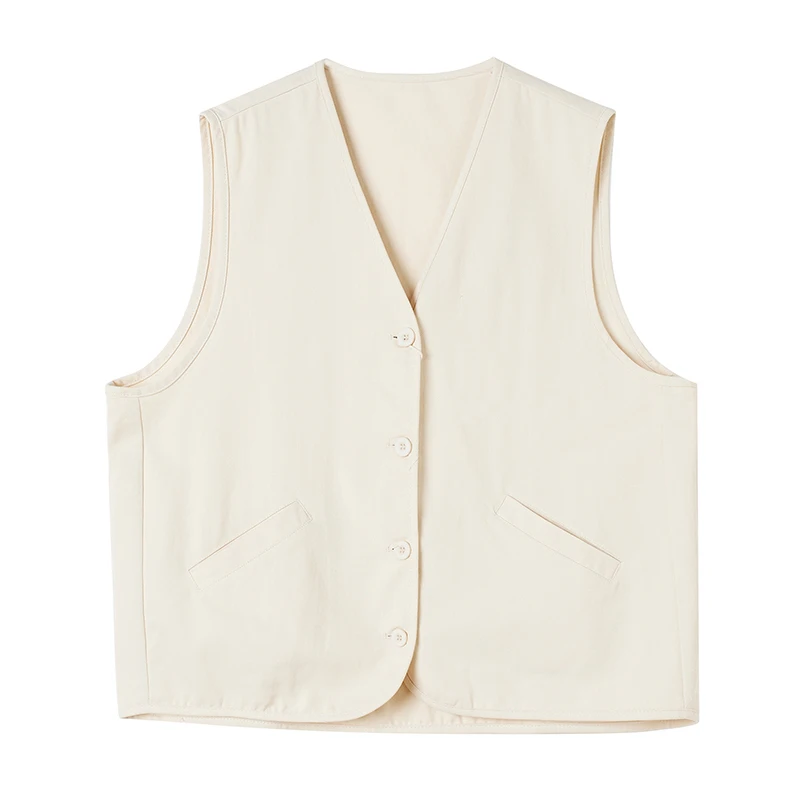 Luźna, codzienna kamizelka damska plus size, artystyczny dekolt w serek, odzież robocza, wiosna 2023, nowość, uniwersalna warstwowa bluzka.