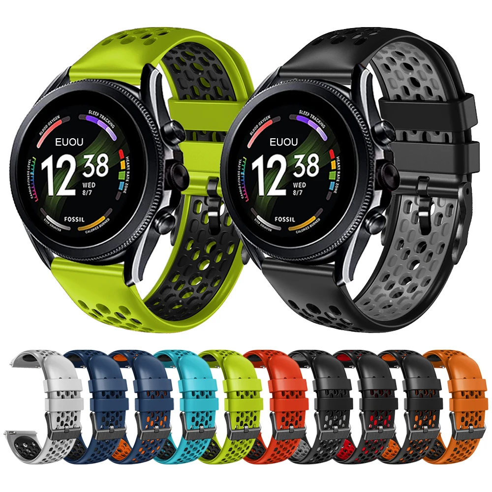 22mm Strap For Fossil GEN 6 44mm GEN6 Silicone Band 5E 44mm/GEN 5 LTE 45mm Replacement Watchband Bracelet Belt bands