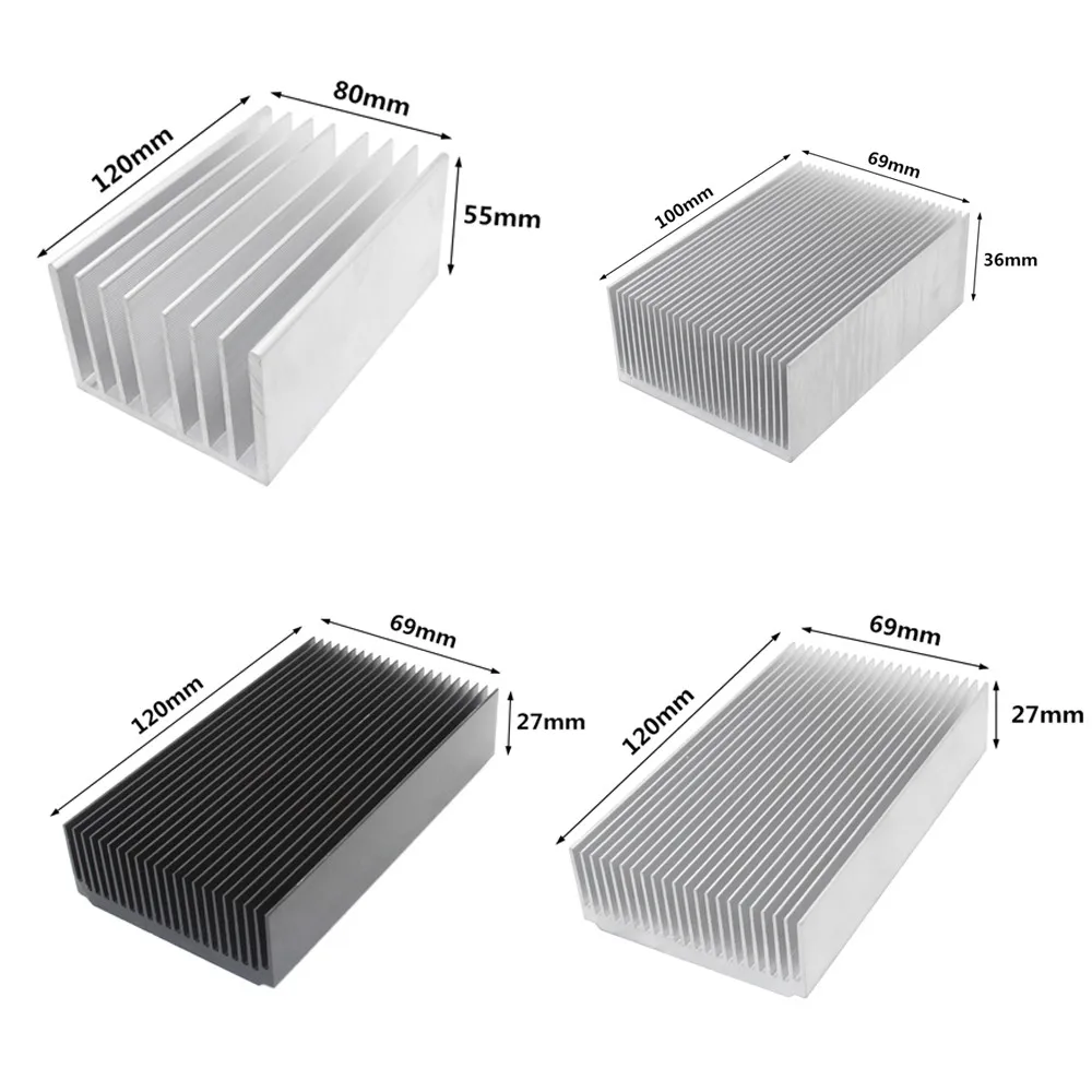 Extruded Aluminum Heatsink Radiator Heat Sink Cooler for LED Electronic Chip LCD Integrated Circuit Cooling Heat Dissipation