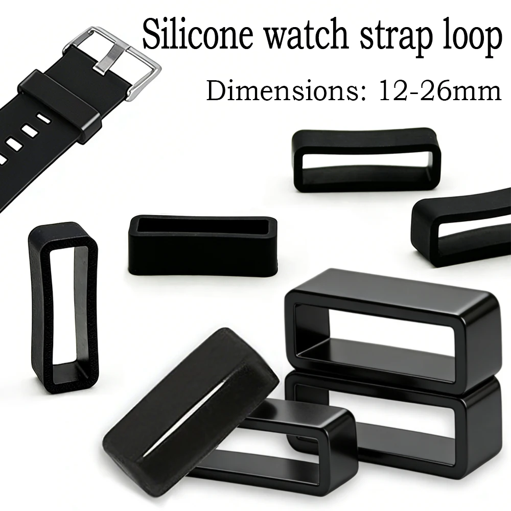 5-30Pcs Multi-Size Watch Strap Keeper Set, 12-26mm Silicone Holder Loops for Securing Watch Bands, Anti-Slip Accessories