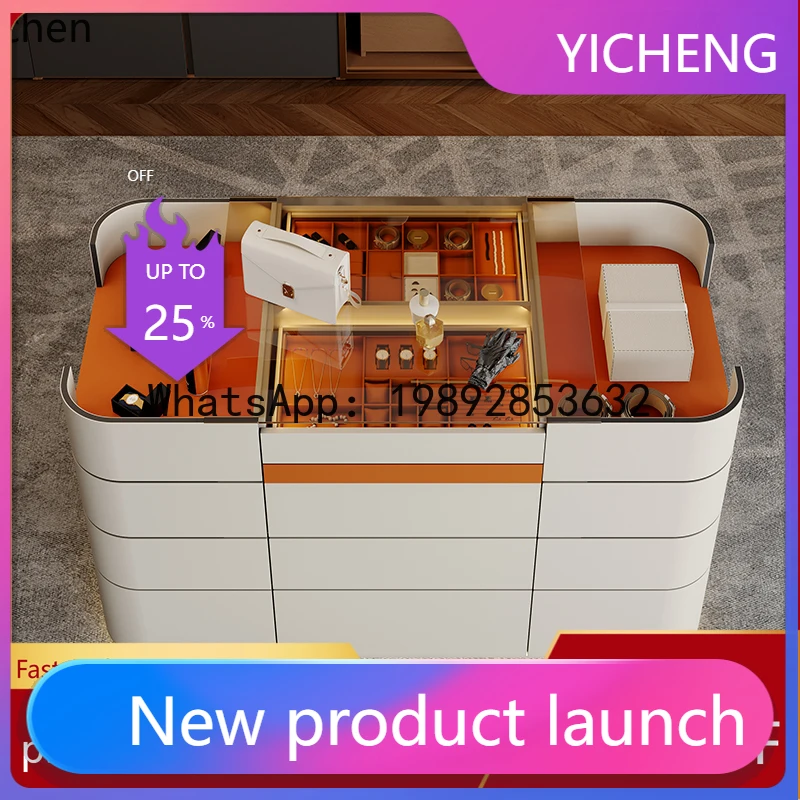 BB  lig luxury cloakroom mid-island cabinet modern jewelry storage multi-functional storage display cabinet