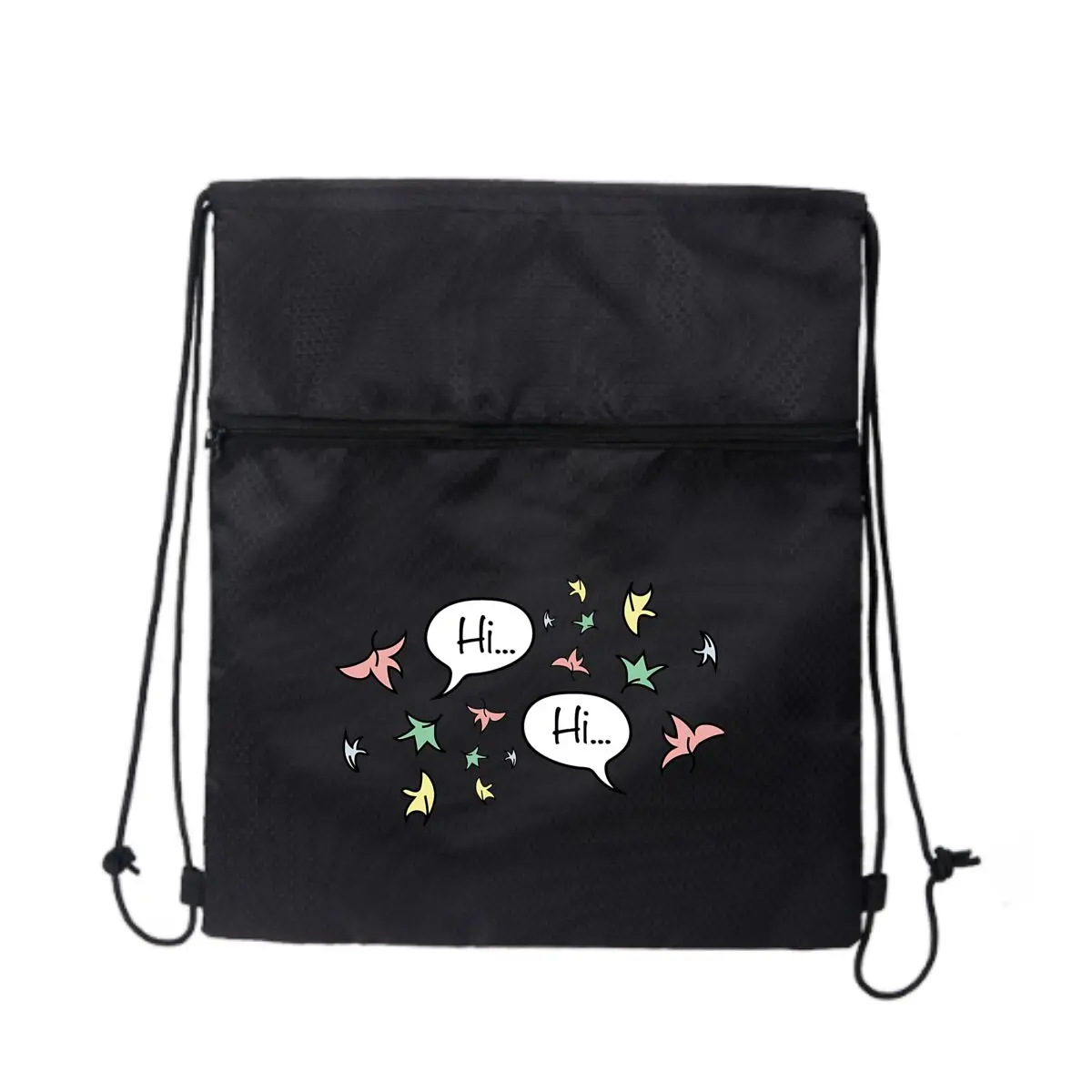 

Привет... Приветствие с листьями Художественный складной рюкзак на шнурке Легкий простой и модный спортивный рюкзак унисекс