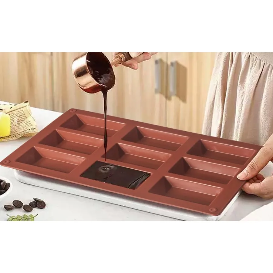 9 تجاويف كتل شبه منحرف قالب من السيليكون الغذاء الصف غير عصا قوالب مرنة لصابون شمعة الشوكولاته الراتنج الفن والخبز Pa