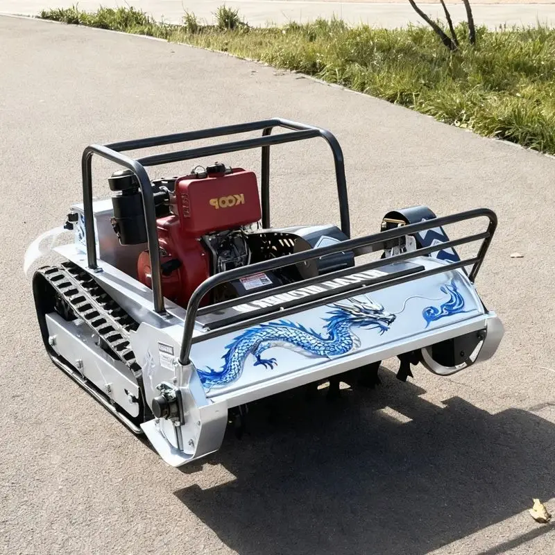 

Индивидуальная горячая распродажа, одобренная CE EPA, вездеходная резка травы, сельскохозяйственные резиновые направляющие, робот-косилка с дистанционным управлением