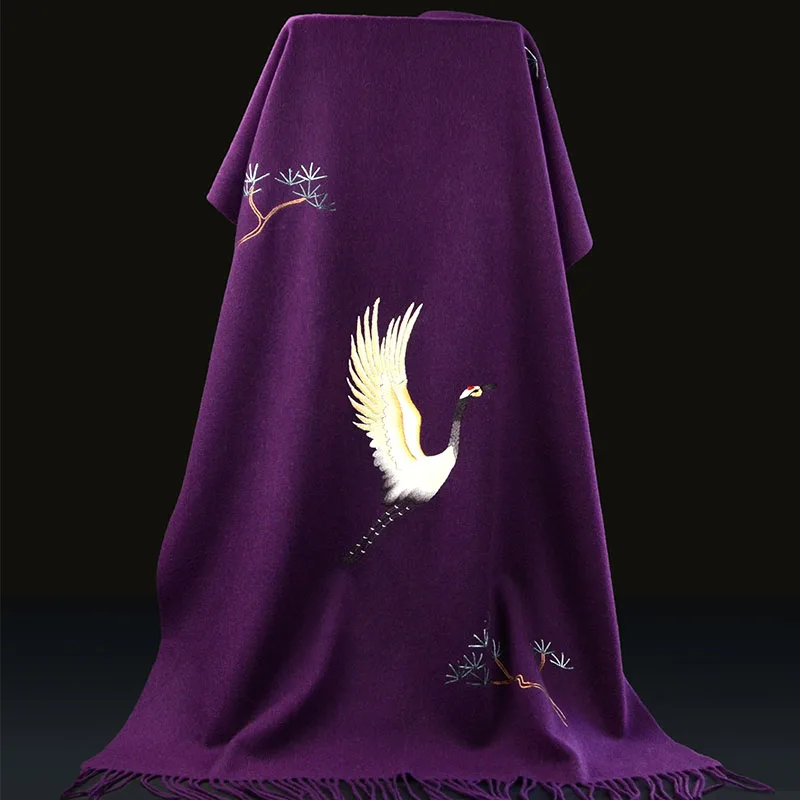 Minggu Embroidery New 2023 Autumn/Winter Gift Handmade Embroidered Su Embroidered Cashmere Shawl 