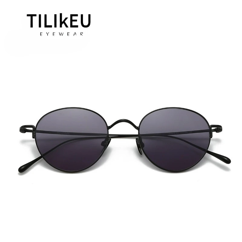 

Ultra-light Pure Titanium Polarized Oval Sunglasses Frame Men and Women Trend Designer Gradient Lens Shades UV Travel Sunglasses