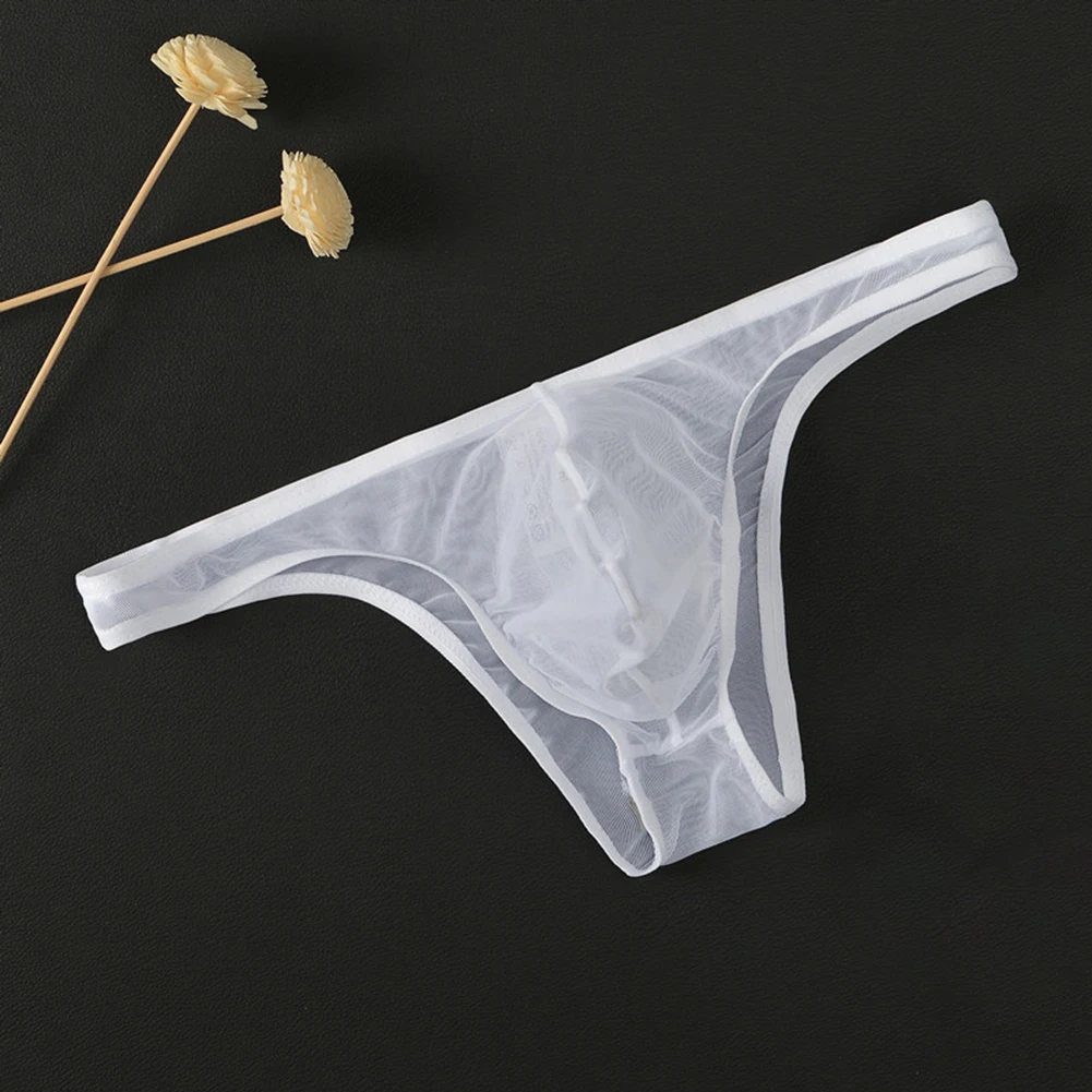 Mesh Pouch Underwear White Men Brief Underwear 20 Spandex Material Applicable For All Seasons Briefs For Sleep