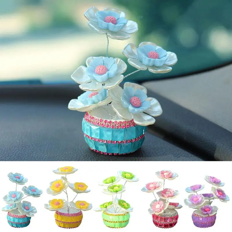 Mini Car Air Vent Clip Creative Flowers Mini Bouquet Car Perfume Air Freshener Multifunctional Flower Pot Ornament