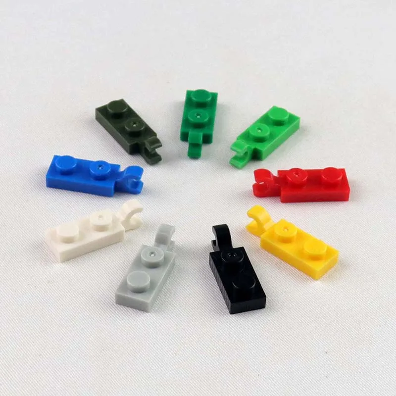 100 Stück Teil 63868 42923 Platte modifiziert 1x2 mit U-Clip am Ende MOC DIY Baustein Ziegel Spielzeug