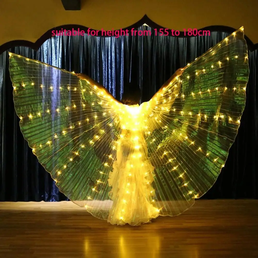 

Party Glowing Luminous LED Wings Belly Dance Wings With Telescopic Sticks Performance Costume