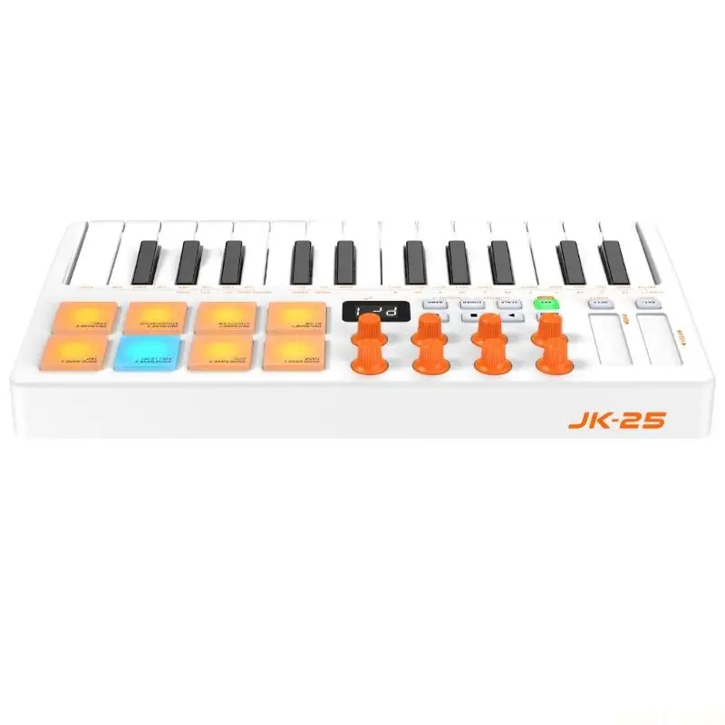U2JB Professional 25 Portable MIDI Controller with Responsive Keys Colorful Pad view 2