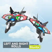 S98 RC Aircraft Fighter LED Light 2.4G 4CH 4 Axis Automatic Balance 360 Rollover EPP Electric RC Glider Airplane Toys For Kids