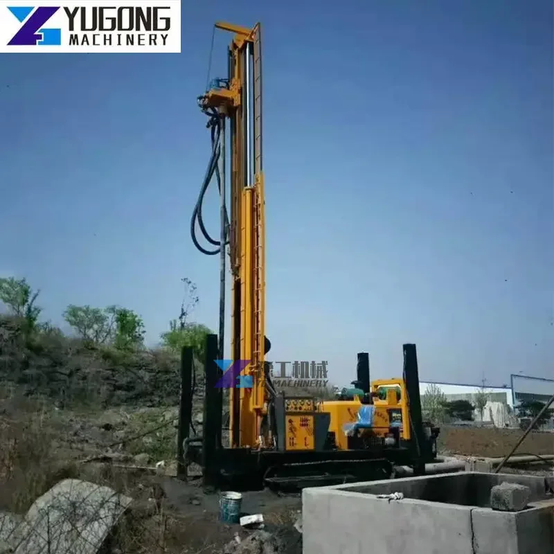 Machine de Plate-Forme de Puits d'Eau Pilotée par Moteur Diesel, Profondeur Pneumatique de 800m et 1000m