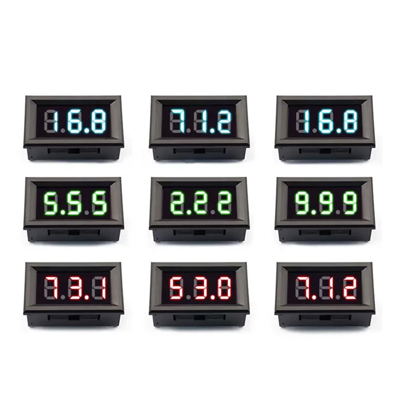 AC 4.5-120V 0.56" LED Digital Voltmeter Voltage Meter Volt Instrument Tool 2 Wires Red Green Blue Display 30V 120V DIY 0.56 Inch