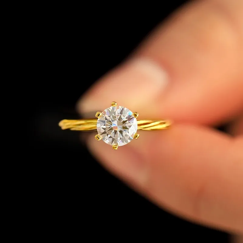 KNB 1CT Real Moissanite diamante retorcido anillos de vid para mujeres Original Plata de Ley 925 joyería de buenos de lujo de alta calidad