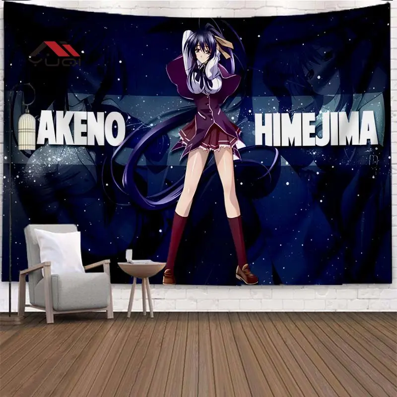 

Cartoon Akeno High School Pattern Tapestry Home Decoration Art Tapestry Anime Decoration Background Wall Sofa Tapestry 6 Sizes