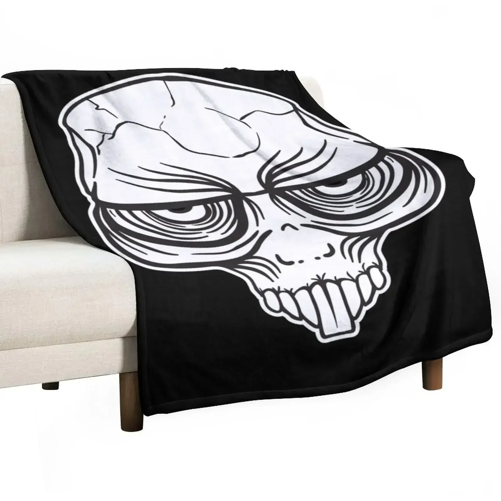 Alien Skull Throw Blanket Fluffy Cozy Throw Blanket for Home Decor