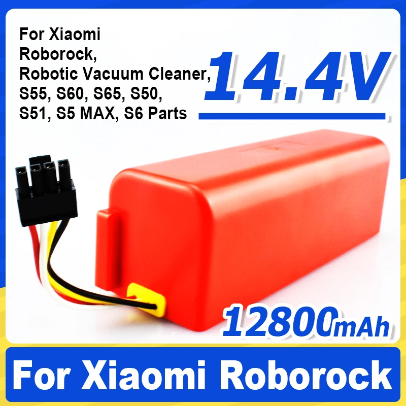 14.4V robot vacuum cleaner Battery for Xiaomi Roborock, Robotic Vacuum Cleaner, S55, S60, S65, S50, S51, S5 MAX, S6 Parts