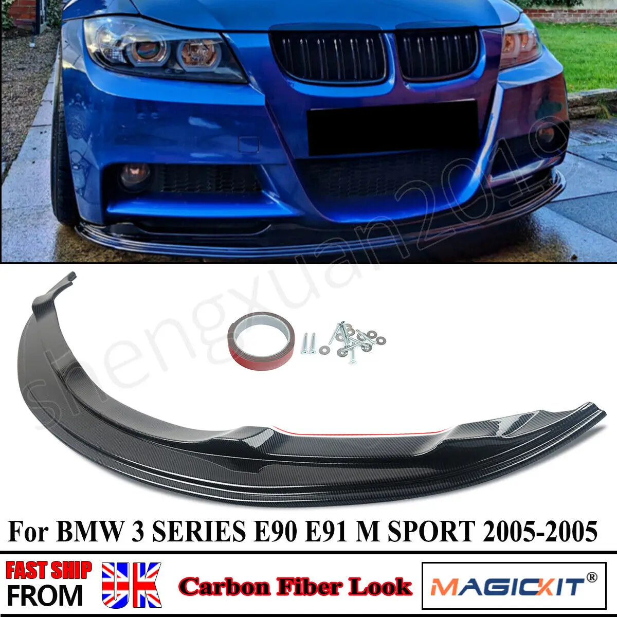 

FOR BMW 3 SERIES E90 E91 Front Lips Bumper 320d 330d 335d M PERFORMANCE 2005 2006 2007 2008 PRE LCI FRONT SPLITTER CARBON LOOK