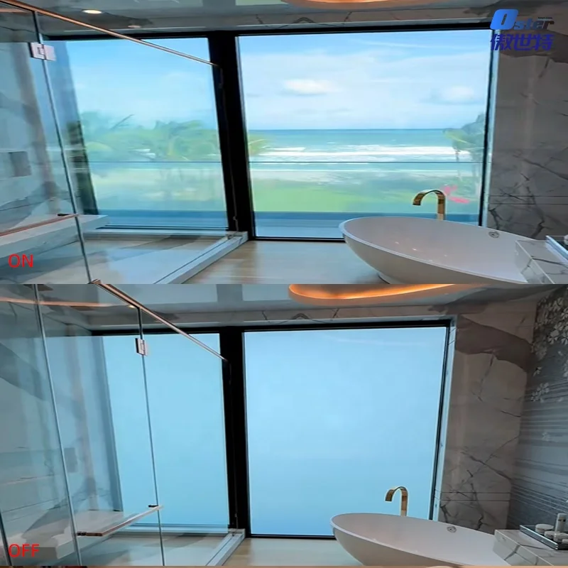 

Умная пленка для ванной комнаты PDLC EVA, защита конфиденциальности, теплоизоляция, непрозрачная самоклеящаяся, современное офисное здание, отель