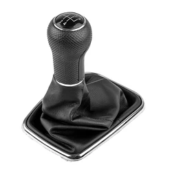 5 Speed Gear Shift Knob Black PU Leather For Golf 5 MK4