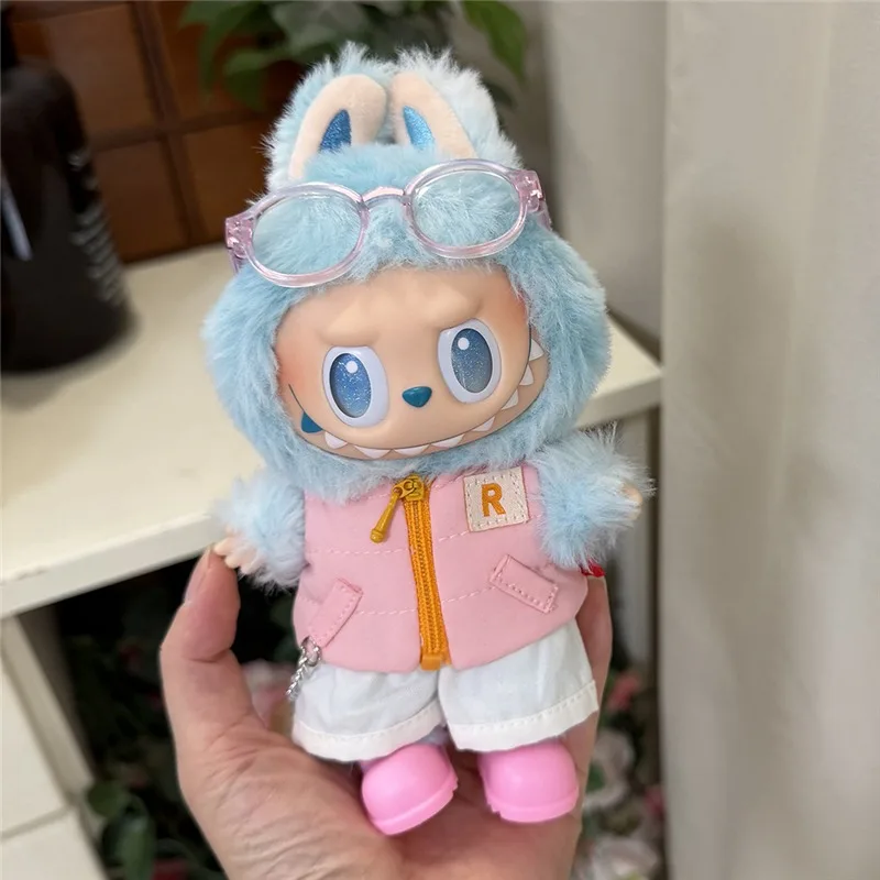 ل 15 17 سنتيمتر Labubu دمية الشتاء أسفل سترة مع أحذية الجينز الزي الكامل الملابس أسفل السترات الليزر Skiwear موضة الملابس #4
