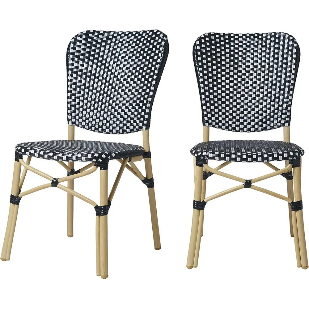 

Bistro Wicker Colorful Seating Inspired Classic French Lightweight Yet Durable Chairs Woven All Weather Wicker aux Bamboo Style