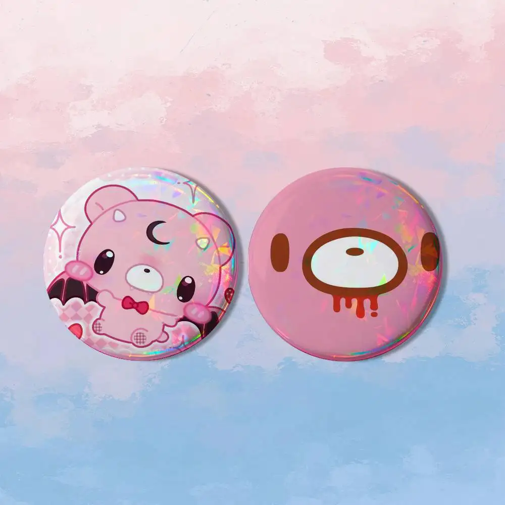Cute G-Gloomy Bear 2 piece set Pins Creativity Printed Pictures Text Metal Lapel Badges Brooches Jewelry Gift