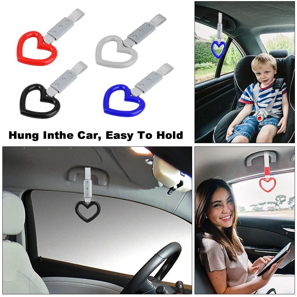 Car Styling Tsurikawa Ring Heart Train Bus Handle Hand Strap Drift Charm Strap Drift Auto Accessories Blue Red Black