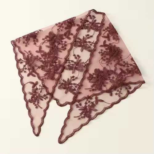 Elegant Lace Scarf Hollow Out Embroidery Foulard Bandana Solid Color Triangular Scarf Thin Vintage HandkerChiefs for Hair Woman - Image 5