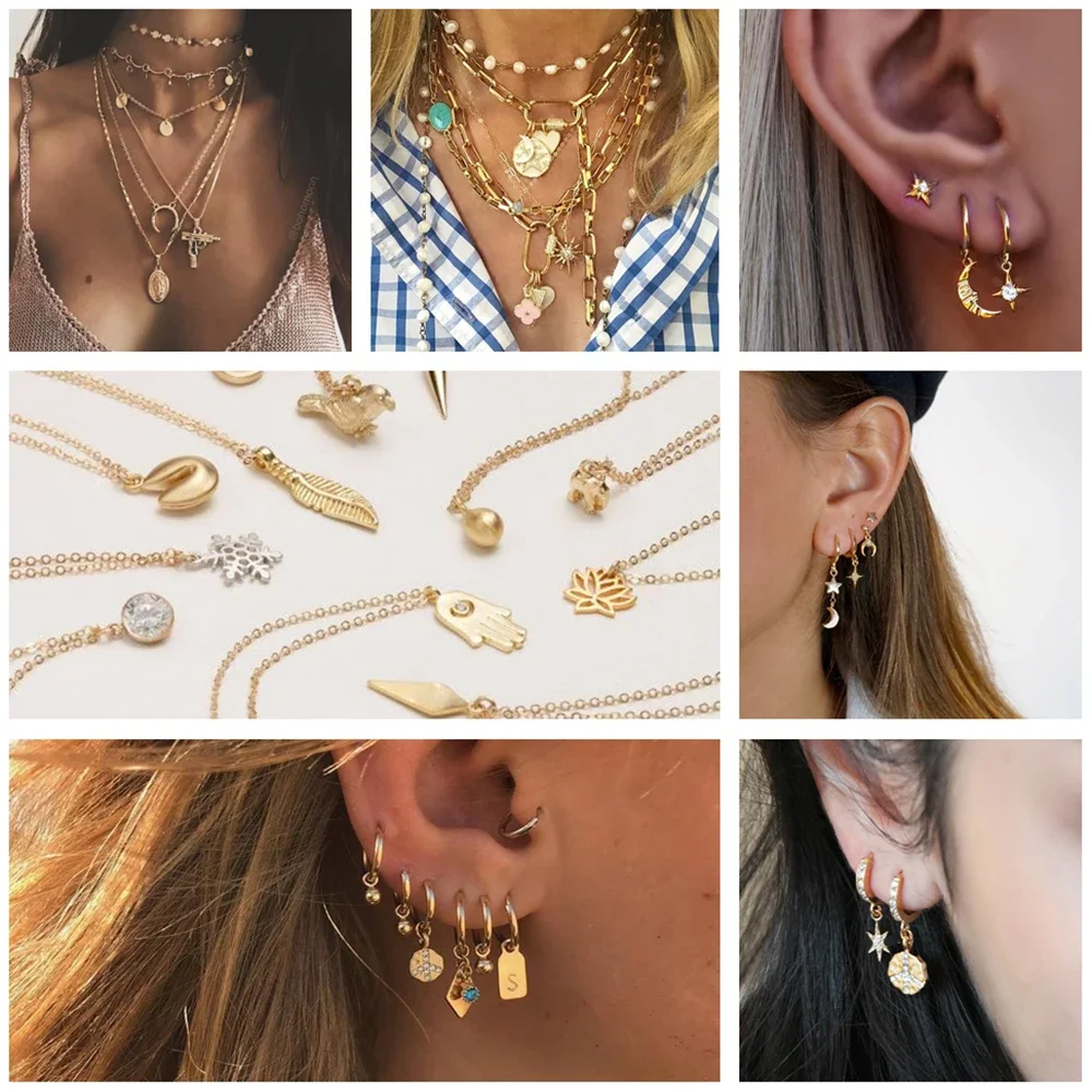 Crosses Cute Dangle Jewelry Charms Jewelry Making Pendant Charms for Earrings Necklace Bracelet Gold Color Copper Cubic Zircon