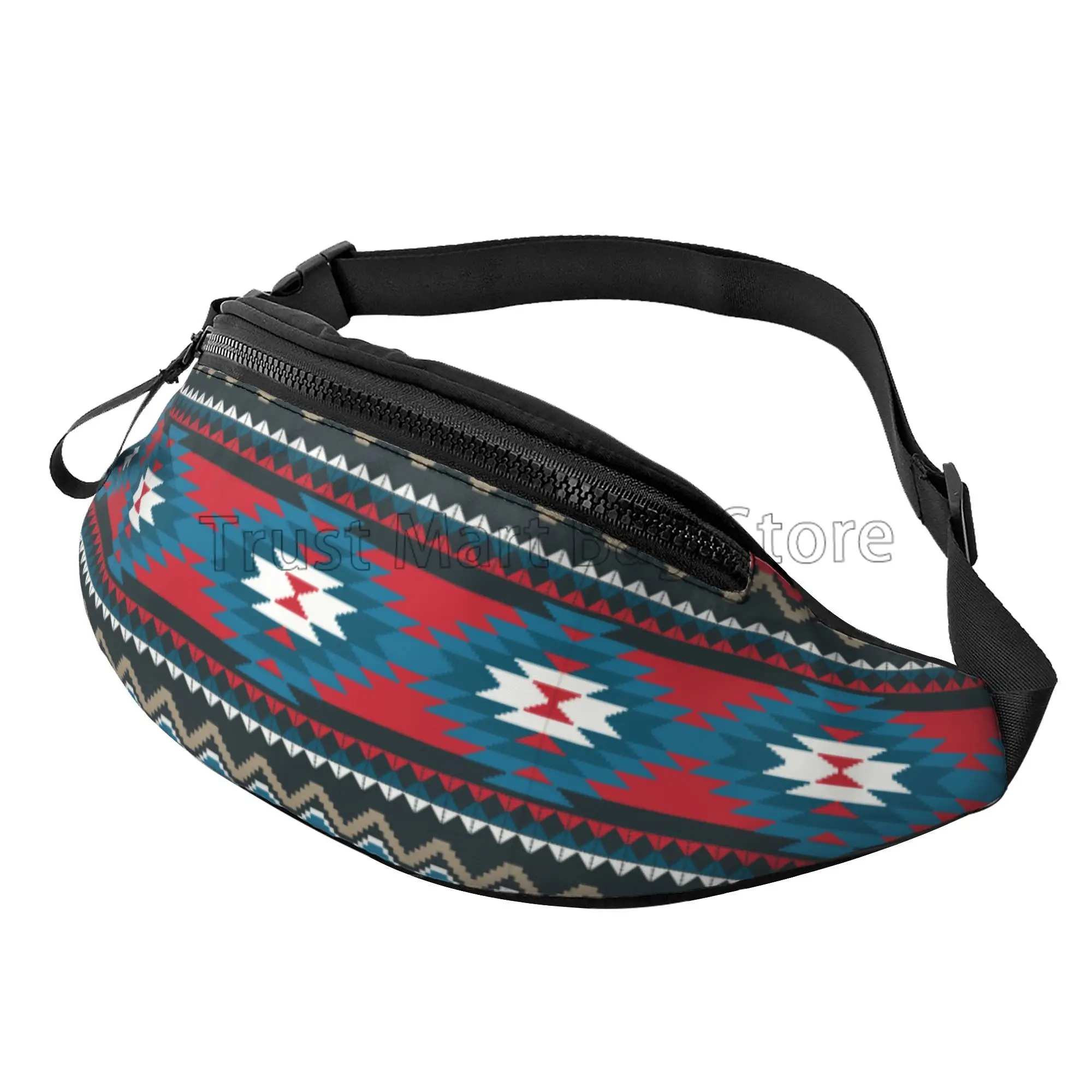 

Ethnic Aztec Geometric Pattern Fanny Pack for Men Women Casual Waist Bag for Running Hiking Cycling Sports Travel Waist Packs