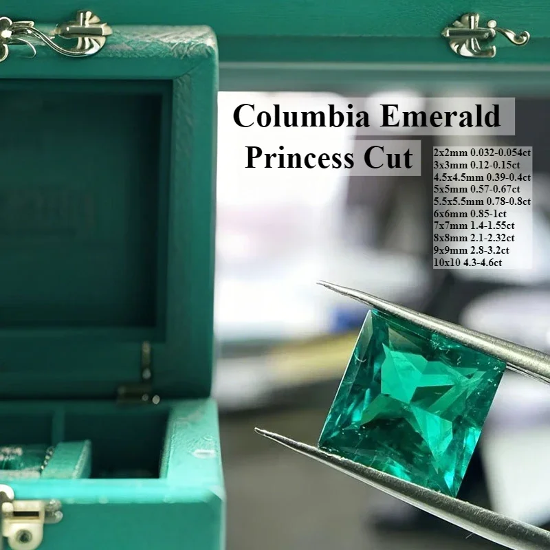 

L-оптовая продажа, выращенная в лаборатории, изумрудная огранка принцессы Колумбии, гидротермальный драгоценный камень, натуральный зеленый цвет, бусина для изготовления ювелирных изделий своими руками, материалы