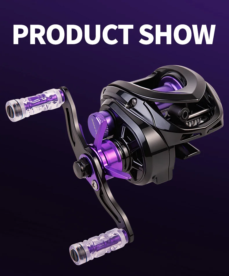 BILLINGS DC Baitcaster-Rolle mit digitaler Steuerung, Baitcasting-Angelrolle, Übersetzung 7,2:1, 5+1 Kugellager, maximale Bremskraft 5 kg, mit Bremsklicker. – Detail 3