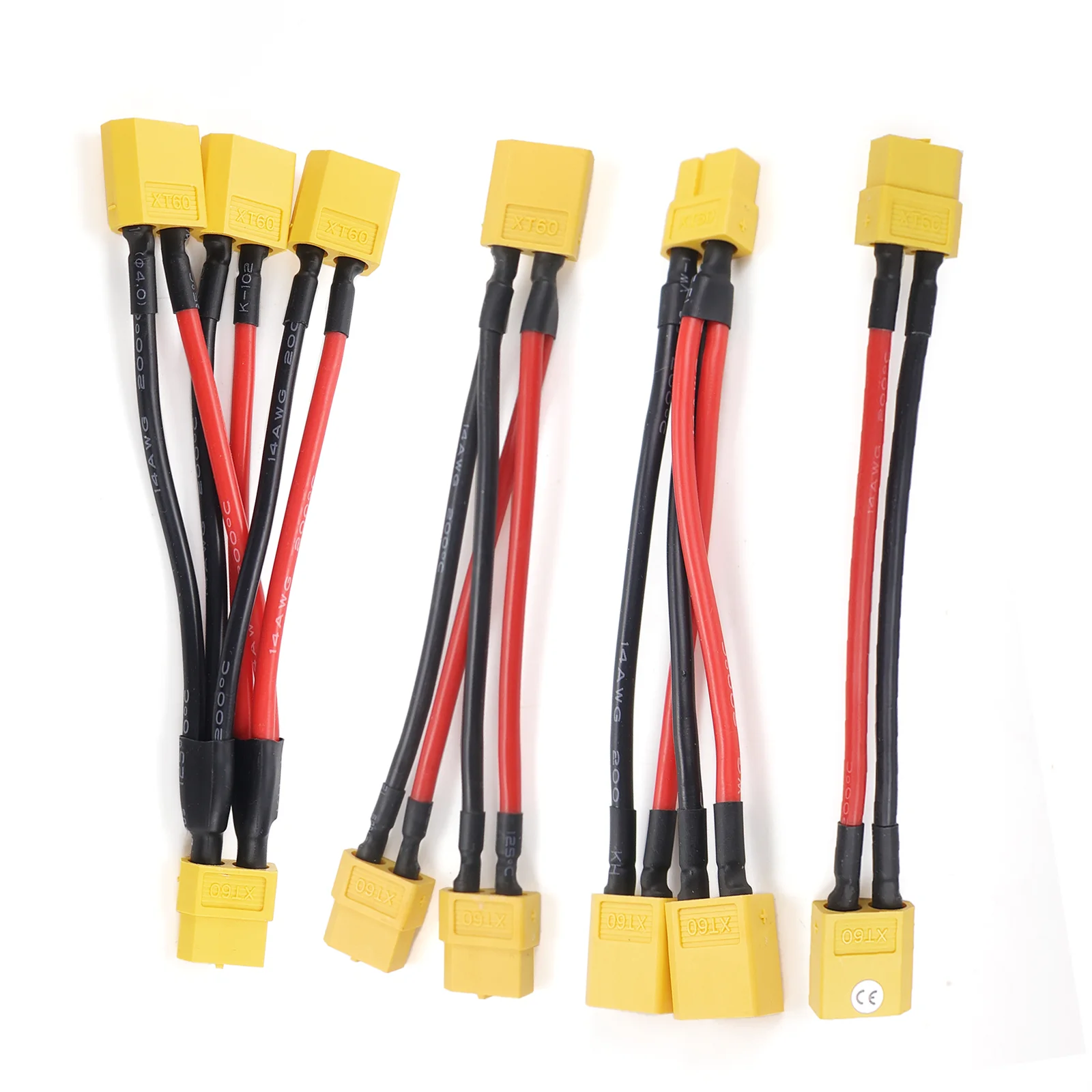 XT60 Extension Parallel Cable Male Female Y Splitter 1 to 2 1 to 3 10cm 14AWG for RC Battery ESC
