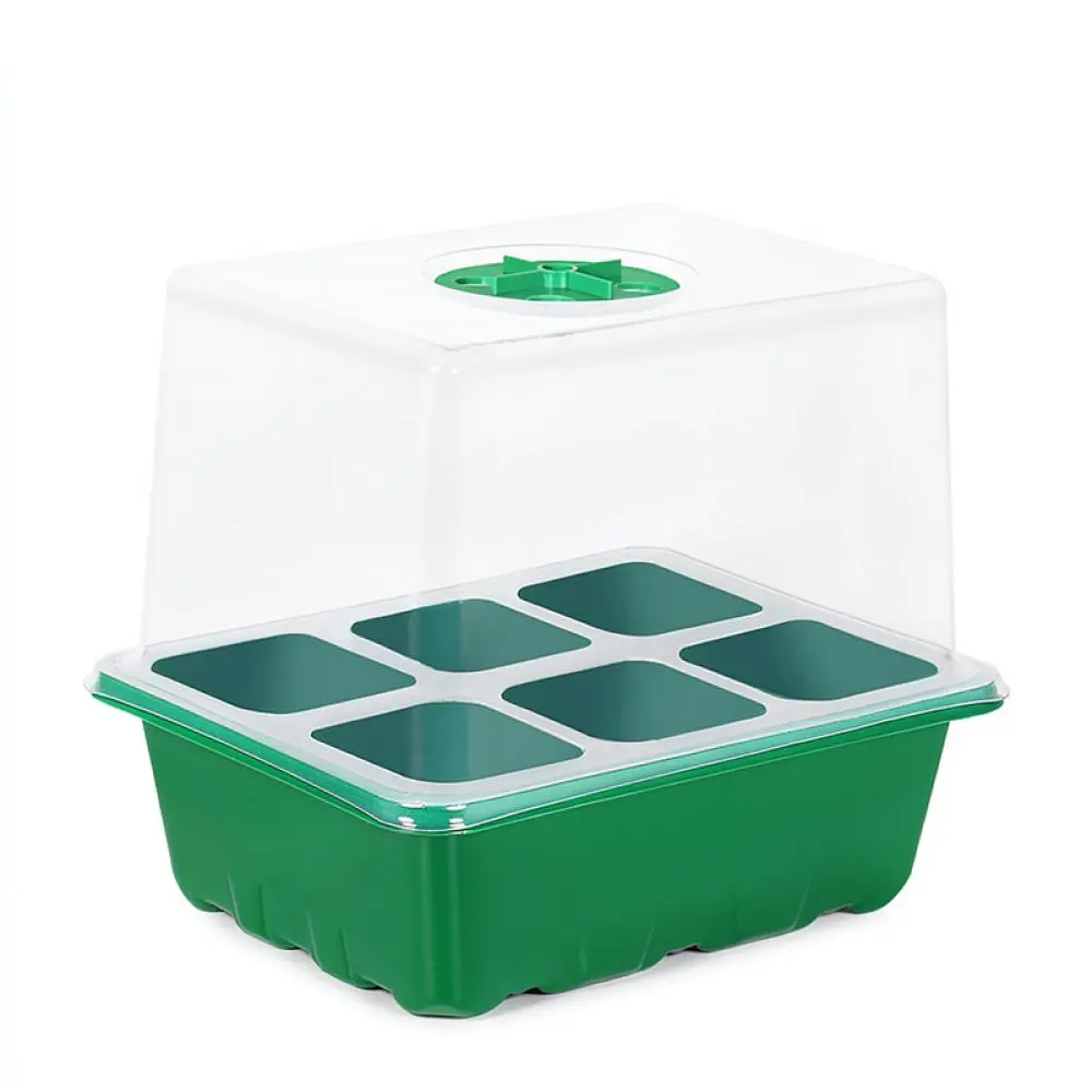 Starter Tray With Adjustable Humidity Dome Plastic Seedling Box For Home Garden Vegetable Planting Nursery Pot