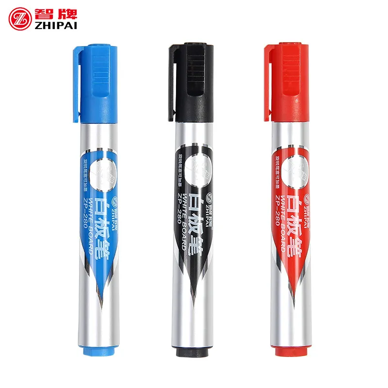 Refillable Whiteboard Markers Black Red Blue Erasable Water Based Pens for Office Teachers Meetings Large Capacity