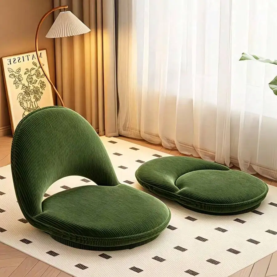 Adjustable Floor Chair - Leisure Lazy Sofa With Backrest Floor Seat, Foldable And Detachable Zipper Lounge Chair, Interior Decoration Soft Cushion Meditation Chair, Suitable For Living Room, Bedroom, Tatami, Round Window