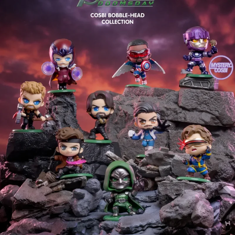 Original Hot Toys Marvel Avengers Cosbi Bobble-Head Collection Blind Box Collectible Action Figure Hot Movie Peripheral Ornament